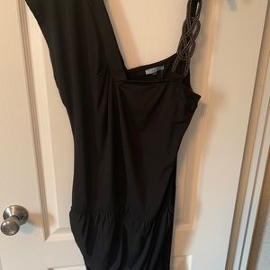 Slinky black mini dress